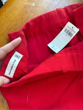 Abercrombie & Fitch Red Wide Leg Pants